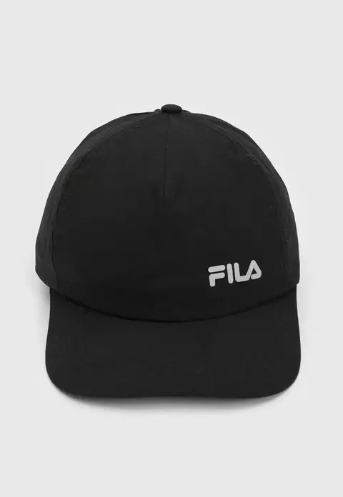 Gorra negra de running con logo blanco de FILA