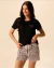 PIJAMA MANGA CURTA C/ SHORT ESTAMPA CORAÇÃO