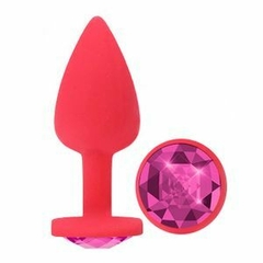 Plug anal diamond colors aveludado vermelho delicious - Profana Sex Shop