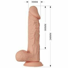 Imagem do prótese realística vibratória buraq com escroto e ventosa 24 x 4,6cm vibe toys