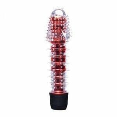 Vibrador metalico com capa peniana silicone em formato de penis - loja online