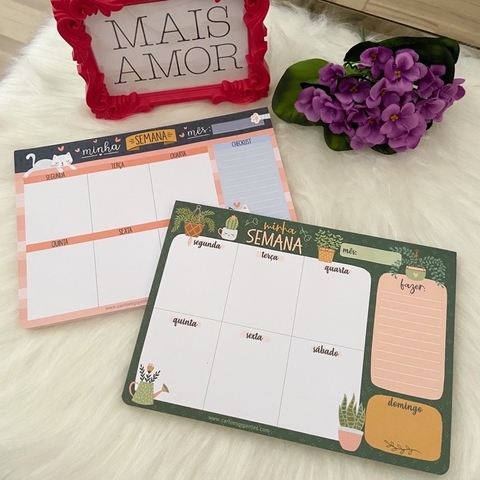 Bloco de anotações semanal