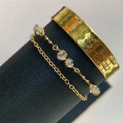 Pulseira Dupla Delicada Banhado a Ouro - comprar online