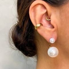 Brinco Ear Jacket Pérola Banhado a Ouro na internet