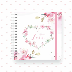 Livro do bebê coração floral