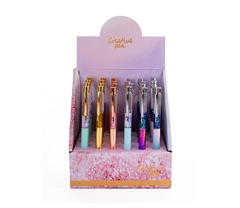 BOLIGRAFO METALICO MG CAPSULA GLITTER X 24 - comprar online