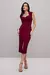 Vestido Midi Liso Com Decote Desenhado
