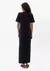 Vestido Super Midi Manga Curta com Fenda - Choose