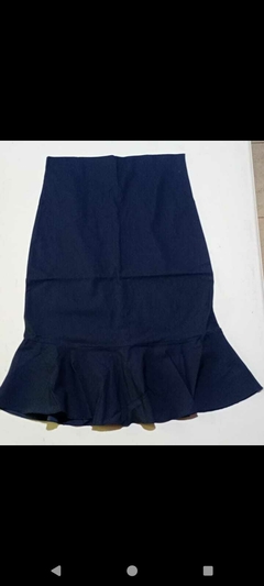 pollera de bengalina elastizada color marino talle L