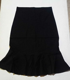 Pollera negra de bengalina elastizada talle L