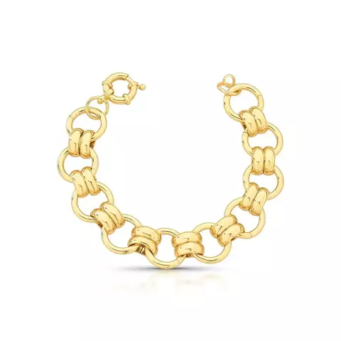 PULSEIRA COM ELOS INTERCALADOS REDONDOS E VAZADOS