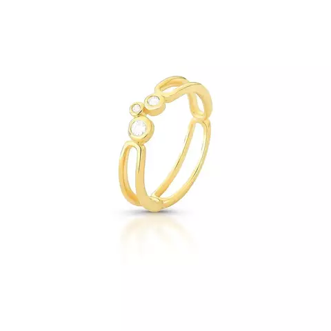 ANEL VAZADO COM DUAS VOLTAS E CRISTAIS REDONDOS