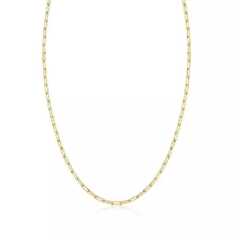 CORRENTE COM ELOS RETANGULARES LISOS BANHADA A OURO