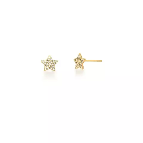 BRINCO DE ESTRELA COM ZIRCÔNIAS BRANCAS BANHADO A OURO - (cópia) - comprar online