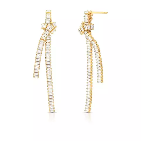 BRINCO PÊNDULO TRANÇADO COM CRISTAIS RETANGULARES