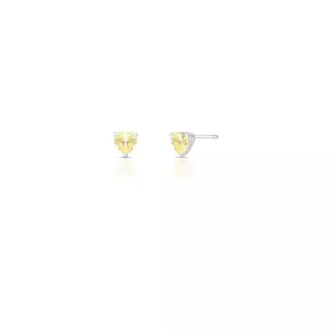 BRINCO SOLITÁRIO DE CORAÇÃO PONTO DE LUZ PRATA RODINADA