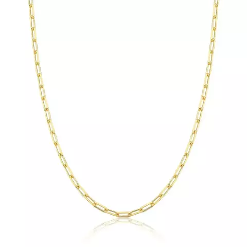 CORRENTE COM ELOS RETANGULARES LISOS BANHADA A OURO - comprar online