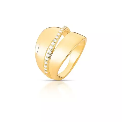 ANEL CURVO E VAZADO COM ZIRCÔNIAS