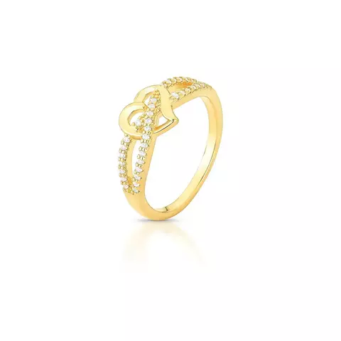 ANEL DE CORAÇÃO VAZADO CRAVEJADO DE ZIRCÔNIAS