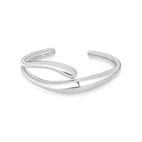 BRACELETE COM DUAS VOLTAS VAZADO E ABERTURA BANHADO A RÓDIO - comprar online