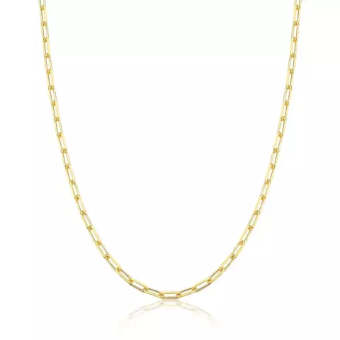 CORRENTE COM ELOS RETANGULARES LISOS BANHADA A OURO - comprar online