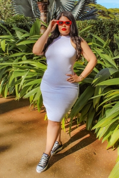 Vestido PLUS mídi nadador gola alta - loja online