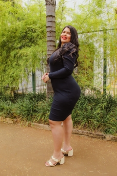 Imagem do Vestido PLUS manga princesa longa gola redonda