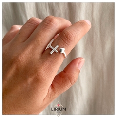 Anillo cruz y corazón #AR119 - comprar online