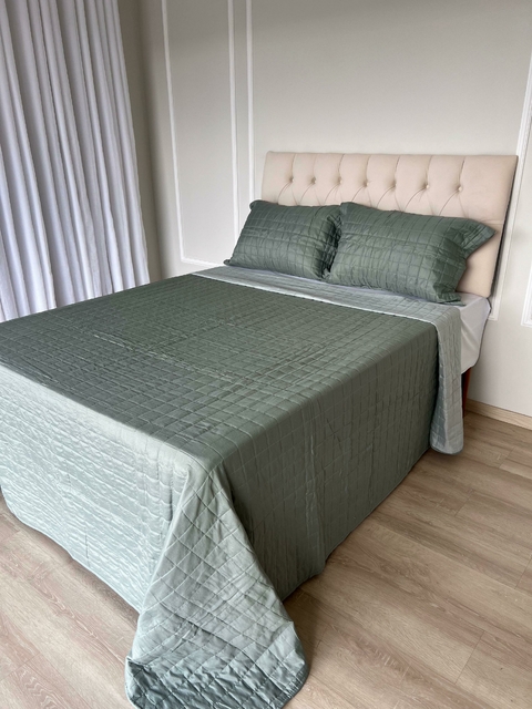 COLCHA PEROLA VERDE SUPER KING - comprar online