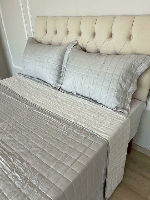 COLCHA PEROLA CINZA SUPER KING - comprar online