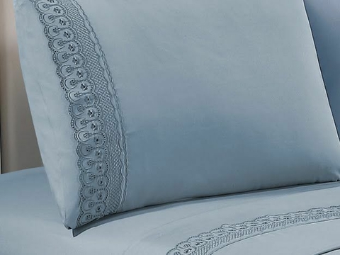 JG DE CAMA RENDADO KING AZUL - comprar online