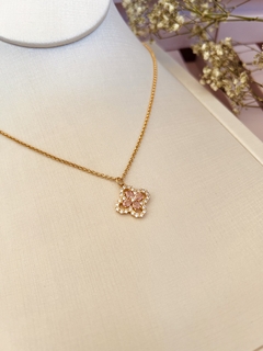 Colar Trevo Rosa Semijoia - comprar online