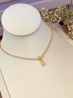 Chocker riveira luxo com pingente semijoia