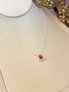 Conjunto gota cravejado cereja - loja online