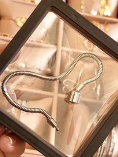 Pulseira em aço para Berloques - tamanho 17 na internet