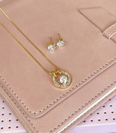 Conjunto insp. alta joalheria Cravejado Semijoia - loja online
