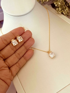 Conjunto Semijoia Zircônia Geométrica - loja online