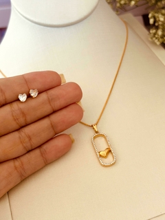 Conjunto Semijoia Coração Cravejado na internet
