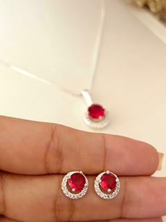 Conjunto Semijoia Prata Rubi na internet