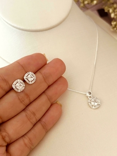 Conjunto Semijoia Zircônia Luxo Prata - comprar online