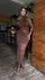 VESTIDO LONGO TULE MARROM - ZAIIA
