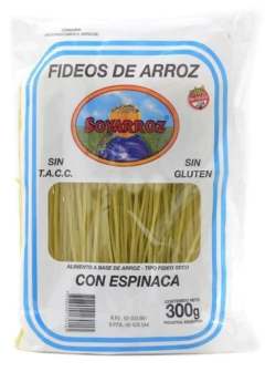 Fideos Soy Arroz con espinaca 300gr