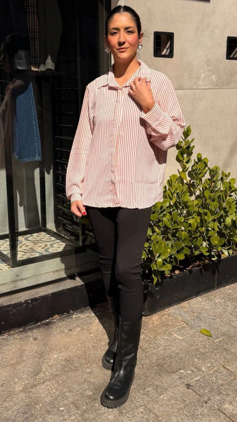 CAMISA LISTRADA ROSA