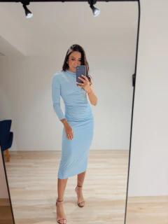 Vestido Malha Azul Bebe - comprar online
