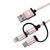 Cabo 3X1 Micro Usb/Lightning/Type-C Usb Rosa Cb-3000Pk C3 Tech