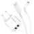 Carregador e Cabo 2.4 Type-C KT609X com 2 USB Kimaster - MPI Store | Os melhores produtos de Tecnologia e Gamer