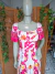 Vestido midi estampado manga curta com elastico e fenda lateral - Mariana