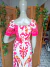 Vestido midi estampado manga curta com elastico e fenda lateral - Mariana - comprar online