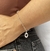 Pulseira elo cadeado com plaquinha de coração