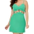 Vestido com Aviamento Vazado, Cor Verde, Tamanho 42